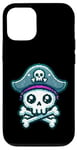 iPhone 13 Pro Pixel Pirate Captain Skull Anime Bones Graphic Design Case