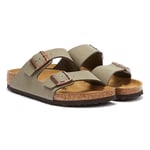 Birkenstock Mens Womens Arizona Birko Flor Nubuck Stone Sandals - (Grey) - Size UK 7.5