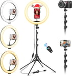 11.5"" Ring Light Professionnel Avec Trépied Grand, [Mise À Niveau] 1M77/69.5"" Trepied Smartphone Lumineux, Selfie Led Anneau Lumière Pour Maquillage[YIN142439]