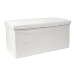 Banc Coffre Pliable "Bouclette" 76cm Blanc