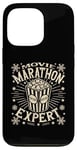 Coque pour iPhone 13 Pro Movie Marathon Expert, motif de pop-corn rétro