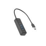 DELTACO – USB-A-hubi, 4 porttia, 5 Gbit/s, musta (UH-734)