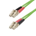 StarTech 20m (65ft) LC to LC (UPC) OM5 Multimode Fiber Optic Cable  50/125µm Duplex LOMMF Zipcord  VCSEL  40G/100G  Bend Insensitive  Low Insertion