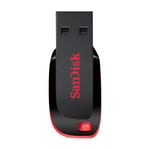 SanDisk Cruzer blade USB-Nøgle 64 GB USB Type-A 2.0 sort, rød