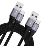 Câble Usb Type C [3m,Lot De 2], Long Cable Chargeur Usb C Nylon Tressé Pour Manette Ps5, Samsung A12 A13 A22 A21s A52 A51 A53 A72 A71 A73, Galaxy Note 10 20 A42, A3 A5 2017, Xiaomi Redmi Note 10 9 8