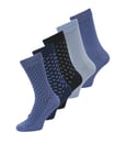 JACK & JONES Men's Jacditsy Socks 5 Pack, Medieval Blue/Pack:Bijou Blue-Sky Captain-Bijou Blue-Mountain Spring, One Size