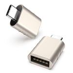 Syntech Adaptateur USB C vers USB Pack de 2 Adaptateur USB C mâle vers USB3 femelle Compatible avec MacBook Pro 2021 iMac iPad Mini 6/Pro MacBook Air 2022 et autres appareils Thunderbolt 4/3 Starlight