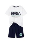 VERTBAUDET Pyjashort Bicolore garçon NASA® Blanc/Marine 6A