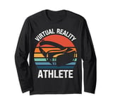 VR Gaming Headset Virtual Reality Athlete Vintage Gamer Long Sleeve T-Shirt