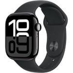 Apple Watch Series 10 GPS - 42mm - Boîtier Jet Black Aluminium - Bracelet Black Sport Band - M/L