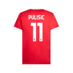 AC Milan Maillot de Football Stadium Replica Officiel, Pulisic 11, Rouge/Noir, XL Adult-Unisex