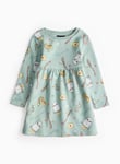 Harry Potter Hedwig Printed Green Jersey Dress 3-4 years Years female