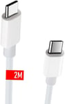 Câble 2m Rapide Pour Honor Magic 6 Pro, 6 Lite, V2, Vs, 5 Pro / 90 Smart, 200 Lite, 90 Lite... Usb-C Vs Usb-C, 5a Synchro Et Charge Rapide 100w.[F1657]