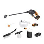 Worx WG620E.4 Hydroshot Cordless Portable Pressure Washer Cleaner Kit - Power Washer with 2 Batteries, Adjustable Pressure Settings for Garden, Patio, Car Wash & More, 320 PSI (22 Bar)