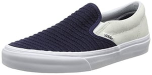 Vans Unisex Adults' Classic Slip On, Multicolour (Suede/Woven Navy Blue/True White), 2.5 UK