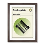 Book Cover Frankenstein Mary Shelley Modern Framed Wall Art Print, Ready to Hang Picture for Living Room Bedroom Home Office Décor, Walnut A3 (34 x 46 cm)