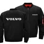 Blouson pour Hommes Costume De Vol Veste Zippée Hiver Matelassé Chaud Outwear Manteau Décontracté Grande Taille Sweat-Shirts Volvo Uniforme De Baseball,Noir,4XL