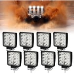 8PCS Phare de Travail led 48W led Phare Travail Projecteur FeuPCS Antibrouillard pour Voiture Camion utv suv Offroad Tracteur Bateau - Swanew