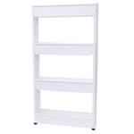 4 Tier Slim Slide Out Kitchen Bathroom Thin Storage Trolley Cart Rack Holder New