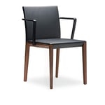 Walter Knoll - Andoo Chair 1102, Oak Burned, Leather Cat. 40 Select 1300 Black, Teflon Glides - Ruokapöydän tuolit - EOOS - Musta - Nahka/Metalli/Puu