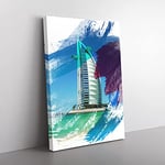 Big Box Art The Burj al Arab Dubai V2 Canvas Wall Art Print Ready to Hang Picture, 76 x 50 cm (30 x 20 Inch), Multi-Coloured