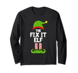 Funny Fix It Elf Christmas Family Pajama Repairman Handyman Long Sleeve T-Shirt