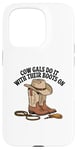 Coque pour iPhone 15 Pro Vache Gals, style western et campagnard