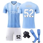 23-24 Manchester City Hemmafotbollströja Barnvuxen Tröja Nummer 52 Oscar Bob Lägg Till Sockor Och Dynor-WELLNGS Add Socks and Pad #28