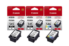 2x Canon PG545XL Black & 1x CL546XL Colour Ink Cartridge For PIXMA TS3150 Inkjet