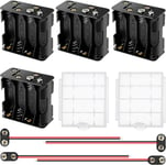 4 Pièces 8X 1.5V Aa Supports De Piles, 12V Double Face Boîte De Batterie, Aa Support De Batterie Avec Clip De Batterie Type I Et Type T, Avec Boîte À Piles En Plastique