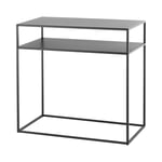 Console d'entrée moderne 80x40 cm avec 2 étagères en métal anthracite Omaha