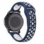 Lux-Case Huawei Watch GT / Ticwatch 1 Huami two-tone silicone watch band - Blue White Tummansininen