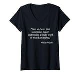 Womens Oscar Wilde Shirt I Am So Clever Quote V-Neck T-Shirt