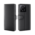 COQUE étui pour Xiaomi 13T Pro,véritable Housse à Rabat en Cuir de Vachette avec Fente pour Carte, étui en Cuir pour Xiaomi 13T Pro -Noir