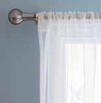 Habitat Floral Net Sheer Voile Curtains Panel - White Width 240Cm X Drop 91Cm