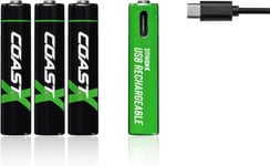 Coast AAA USB-C genopladeligt batteri 1.5V 750mAh(