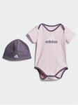 adidas Essentials Big Logo Bodysuit and Beanie Gift Set Kids, Pink, Size 18-24 Months