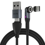 STATIK Kabel 360 Pro Magnetisk Spiss USB-C/Lightning/MicroUSB Svart 1 m