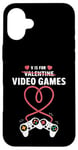 Coque pour iPhone 16 Plus V is For Video Games Gamers Couples Saint Valentin