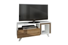 Vellavie Tv-bänk 90 cm - Vit/Valnöt TV bänk & mediabänk Vit,Brun Plast