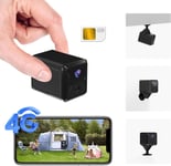 Mini Camera 4G avec Carte SIM,Mini Camera de Surveillance sans Internet,5200mAh Batterie,1080P HD Portable,Angle Vision 160°,Détection Mouvement Alerte,Vision Nocturne,Support SD/Cloud