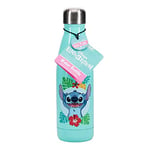 Paladone Stitch metal water bottle with screwtop lid, Stainless Steel, Officially Licensed Disney Lilo and Stitch Gift, 460 millilitre