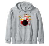 Drum Jam, Drummer Musician Drum Kit Percussionist Funny Zip Hoodie