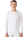 LAPASA Haut Thermique Homme Maillot de Corps à Manches Longues sous-Vêtements Chauds Automne/Hiver M09 Blanc (1 Haut) XXL