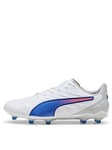 Puma Junior Future 7 Play Astro Turf Football Boot-White, Blue-Mint, Size 2