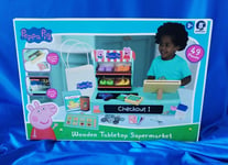 Peppa Pig Wooden Tabletop Supermarket Children's Role Play Playset Brand New