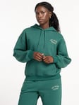 New Balance Womens Graphic Fleece Hoodie - Dark Green, Dark Green, Size S, Women