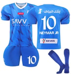 2023/24 Al Hilal SFC hemmatröja Neymar JR. #10 Blå fotbollströja kit - Perfekt 28(150-160CM)