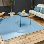 THE RUGS Urban Collection Outdoor Rug - Easy to Clean, Waterproof Plastic Outdoor Rugs for Garden, Patio, Balcony, Camping - Contemporary Plastic Straw Rug - Mono Blue, 150x220cm