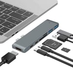 Hub HDMI USB-C Micro SD Thunderbolt pour Macbook Pro 15 2018 Gris Sidéral